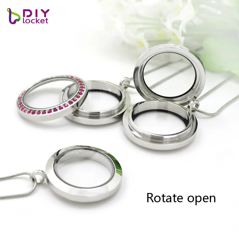 Diylocket 30 мм круглая витая стеклянная плавающая подвеска медальон живая память