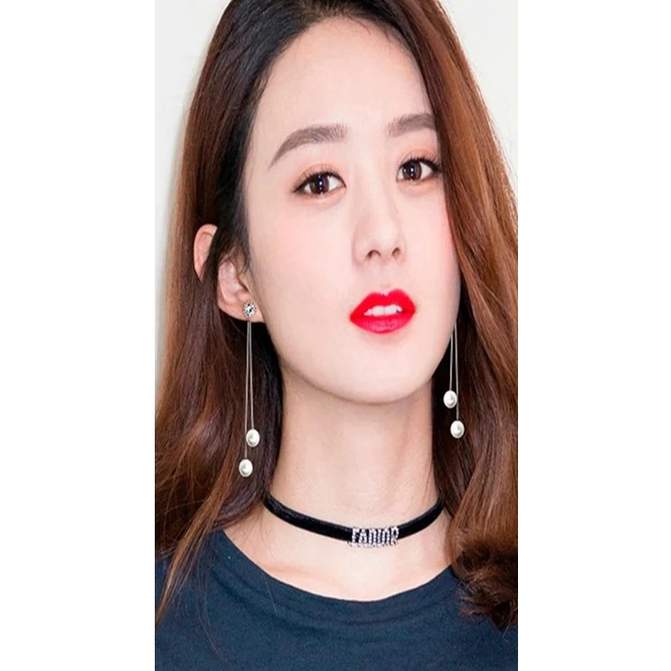 Новые модные элегантные серебряные висячие серьги с искусственным жемчугом и