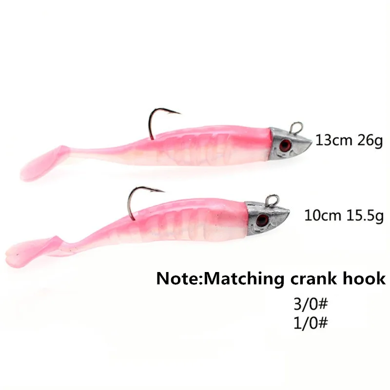 Jigging Soft Bait Fishing Lures 10cm/15.5g 13cm/26g Lead Head Jig Fish Sea Bass Crank Hook Lure Accessories Goods | Спорт и