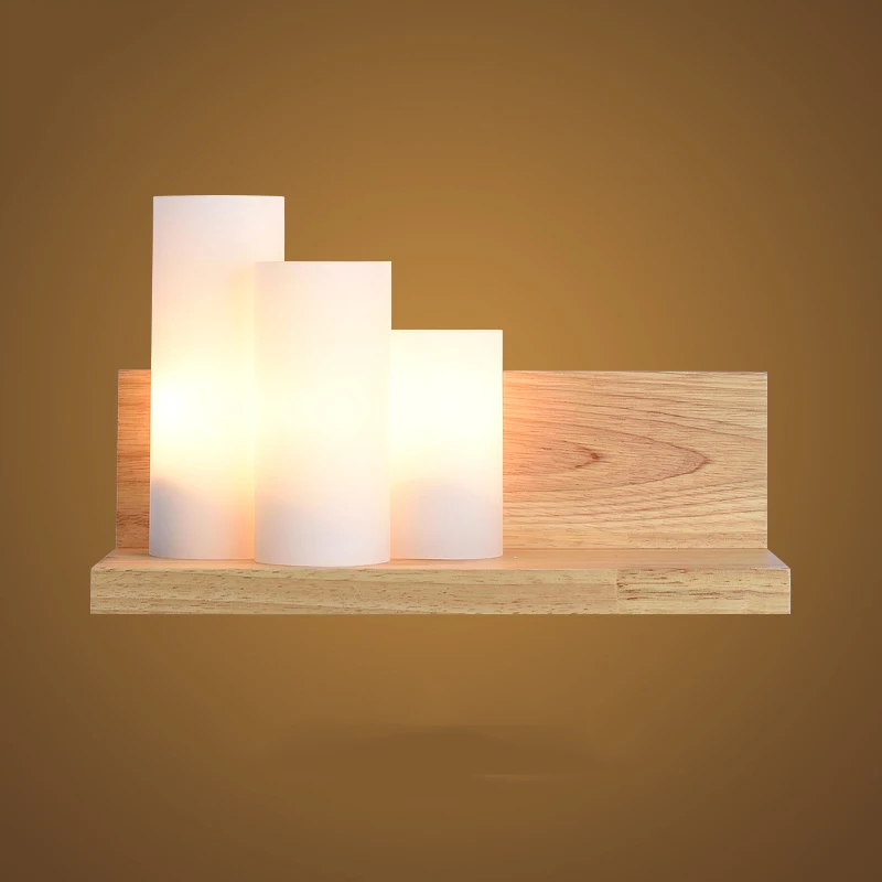 Современные светильники лофт стекло дуб дерево светодиодные Настенные спальни