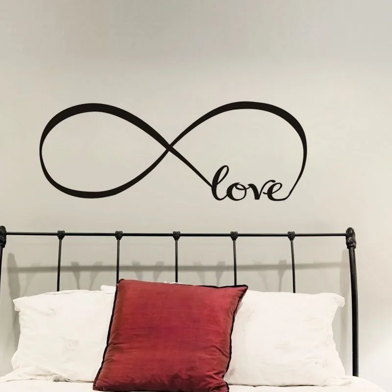 DCTOP Бесконечность Символ слово любовь черный виниловая наклейка на стену для