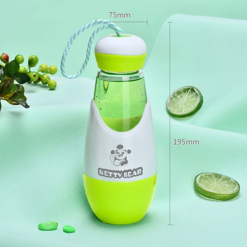 Медведь Детский мультфильм drop-устойчив удобство Стекло бутылка для воды студент воды подарки Открытый путешествия