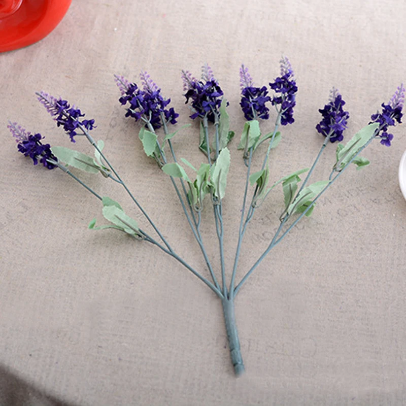 Искусственные цветы 10 цветов искусственный шелк лаванды фиолетовый букет