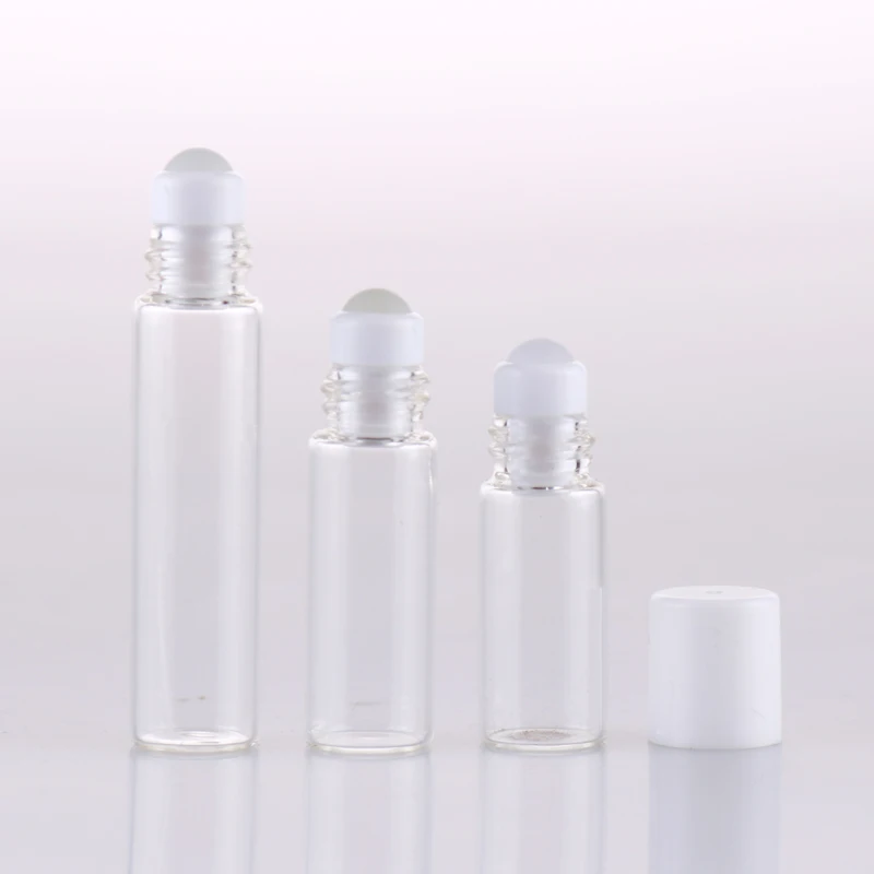 

30pcs/lot 2ml 3ml 5ml Roll On Roller Bottle for Essential Oils Refillable Perfume Bottle Deodorant Containers with white lid