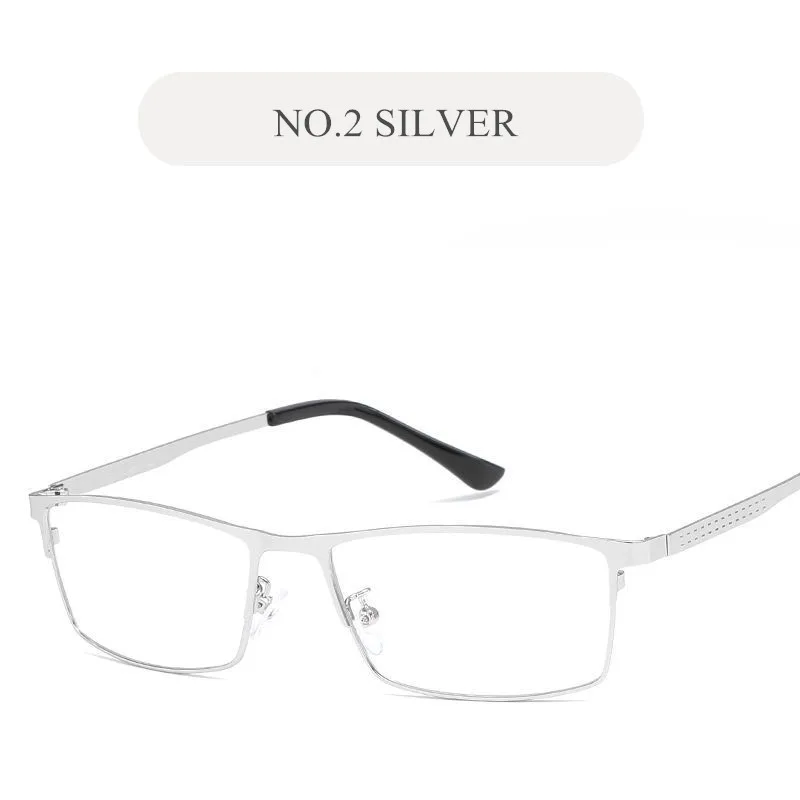 NO2 Silver Калейдоскоп Очки Мужские очки для бизнеса Рамка для синего света Компьютерные очки для защиты от излучения Очки - Цвет оправы: NO2 Silver