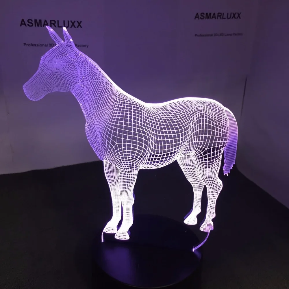 

Horse Led Night Lights USB Novelty Gifts 7 Colors Changing Animal 3D LED Desk Table Lamp as Home Decoration Drop Shipping