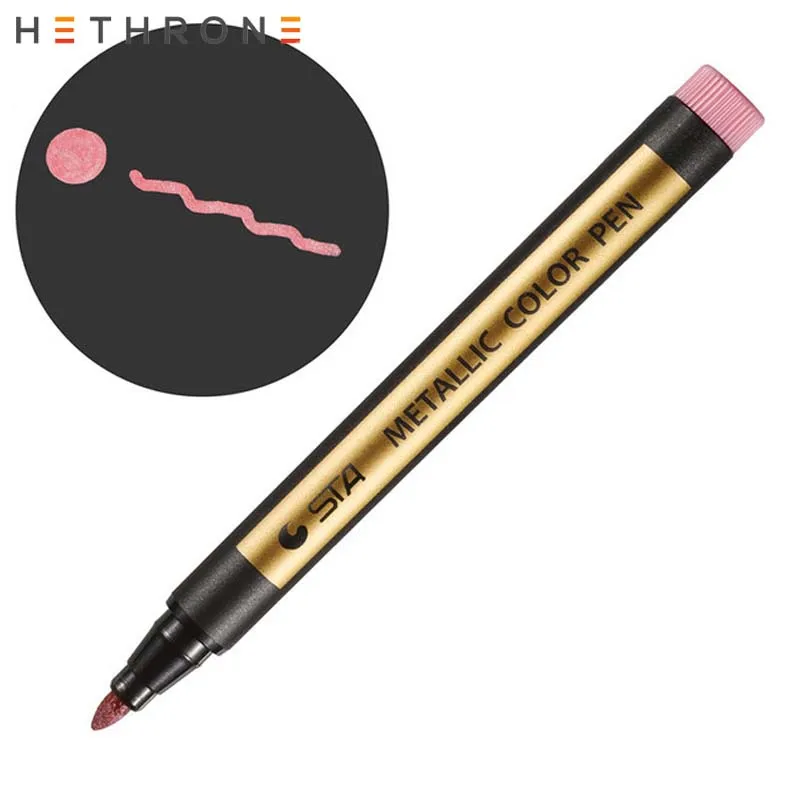 Hethrone, 10 шт., металлические маркеры, художественная кисть, ручка для офиса, для рок-живописи, средняя точка, керамическое стекло, школьные товары для рукоделия, маркеры