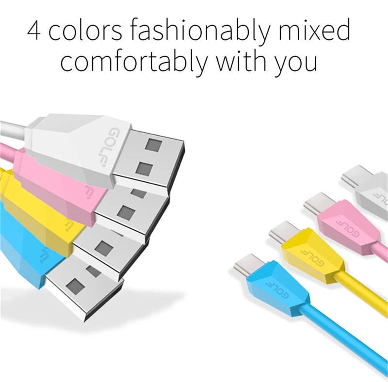 Гольф Тип-C USB синхронизации данных зарядный кабель для Xiaomi 5 6 8 Oneplus Honor 8 9 10 samsung S8 S9 зарядное устройство для андроида провода