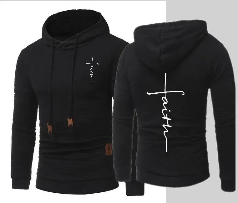 Мужская толстовка с капюшоном faith head пуловер и длинными рукавами хлопковая jacket