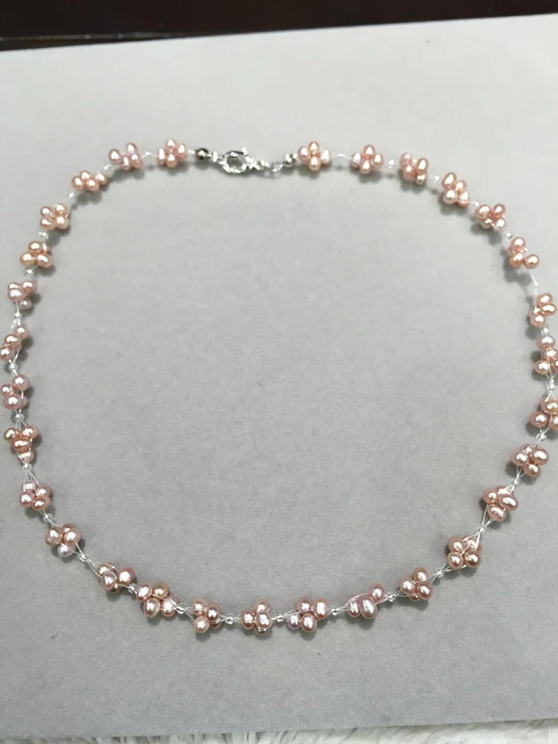 ?? 卸売34mm天然淡水真珠のネックレス小さな真珠のネックレスユニークなデザインの女性や女の子本物の真珠ファッションジュエリー