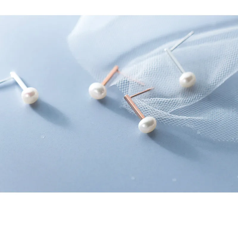 Женские серьги-гвоздики из серебра 925 пробы с белым жемчугом | Украшения и