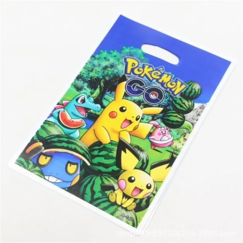 10 шт 16 5*25 см Pokemon Go Пластиковые Подарочные сумки мультфильм на тему Пикачу Лут