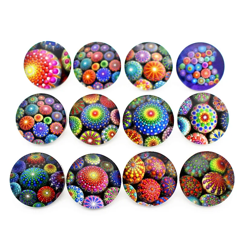 

Newest 20pcs New Love Snap Jewelry Seven Colour Stone 18mm Glass Snap Buttons Cabochon Fit Snap Button Bracelet Charms Jewelry