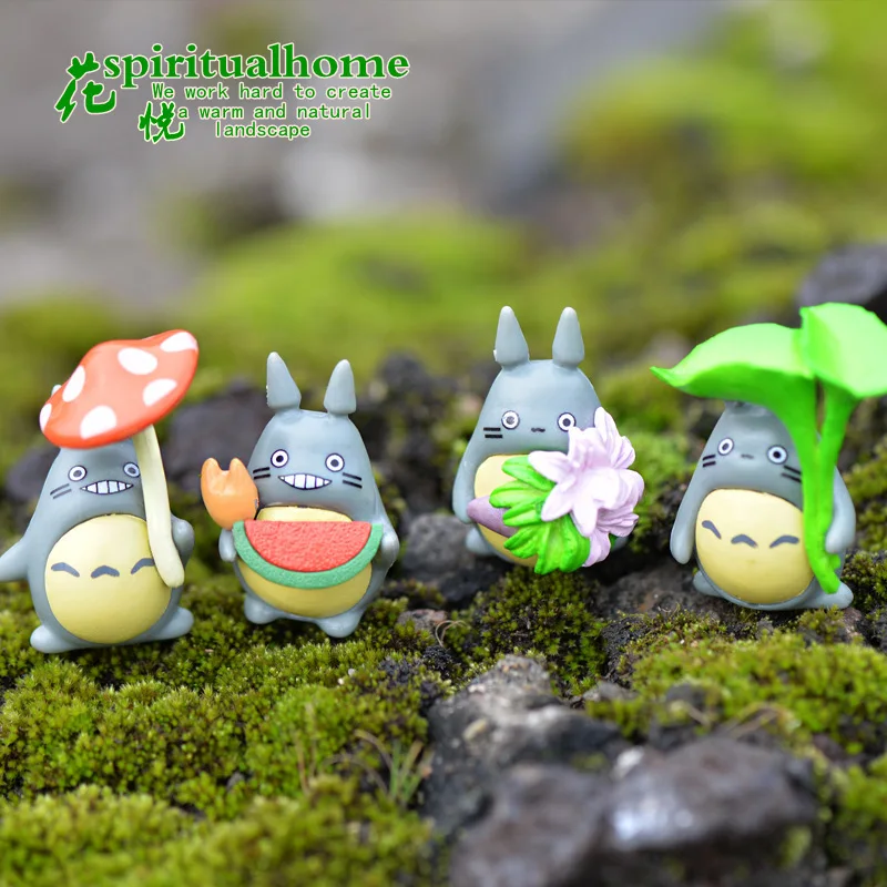 8 шт. миниатюрные фигурки Totoro мох микро пейзаж ПВХ детские подарки миниатюрная