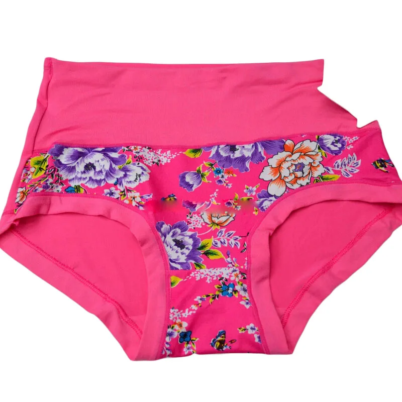 Женские Бесшовные Трусики с высокой талией нижнее белье принтом из молочного