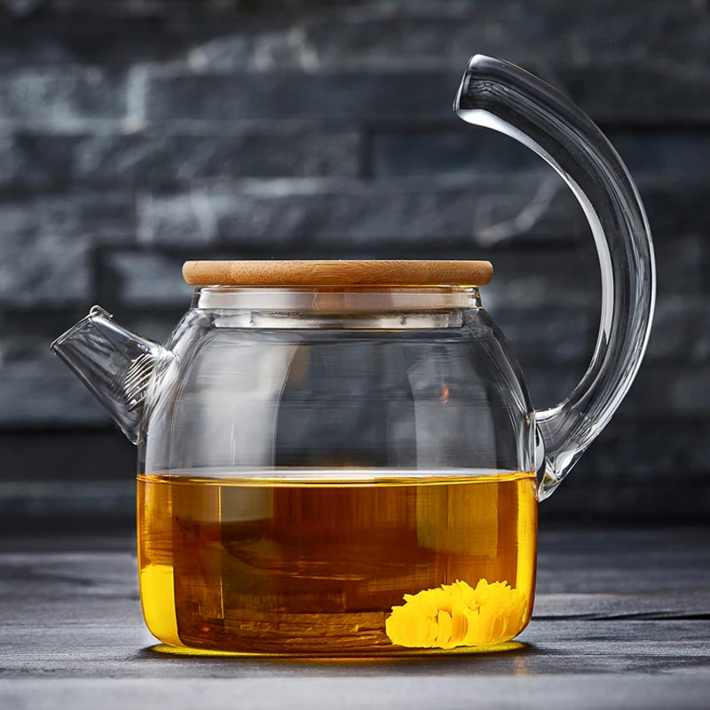 600ml/1000L Creative Handle Teapot Transparent Heat Resistant Glass Boiling Water Pot / Chinese Kung Fu Tea Set Drinkware Kettle | Дом и сад