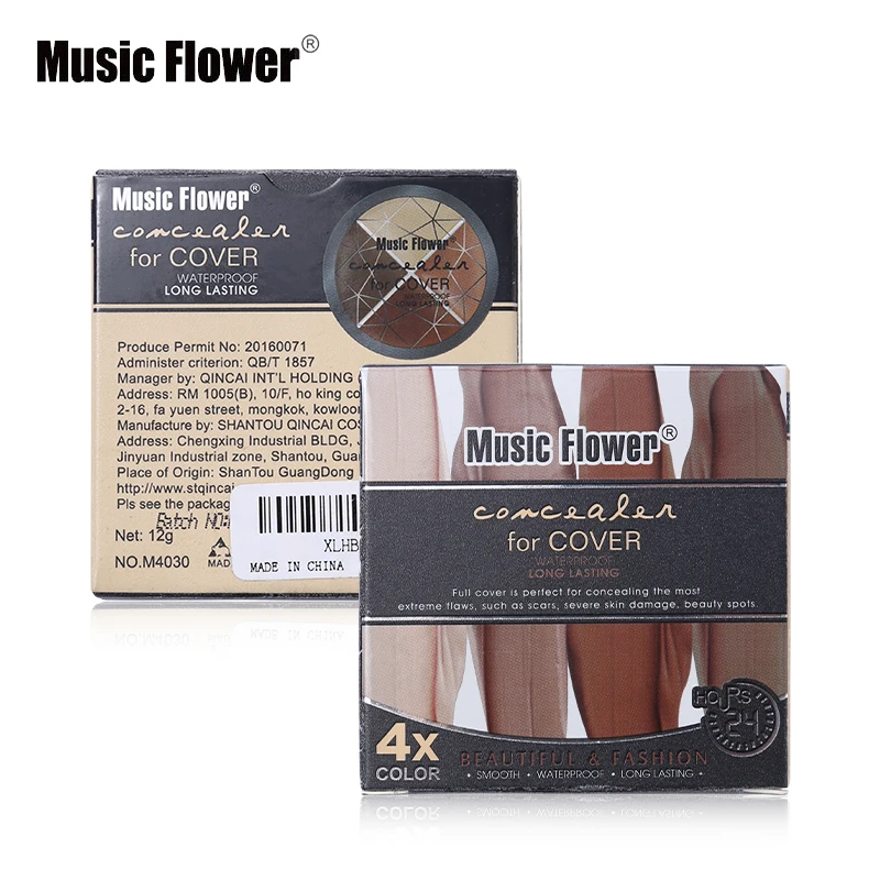 Музыкальный цветок 4 цвета консилер для лица крем макияж палитра