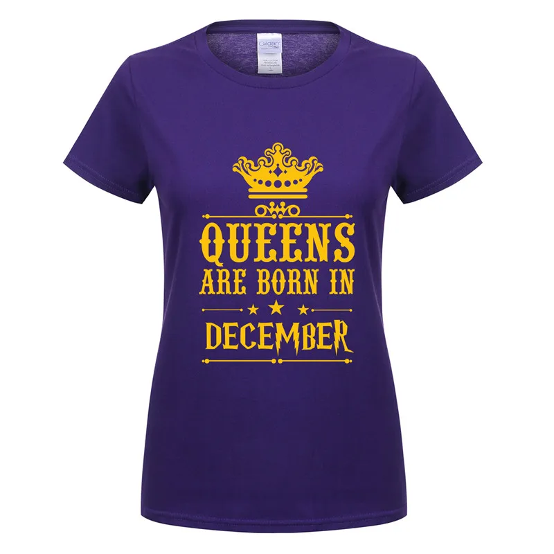 Omnitee новый летний Queens рождаются в декабре футболка для женщин хлопковые футболки