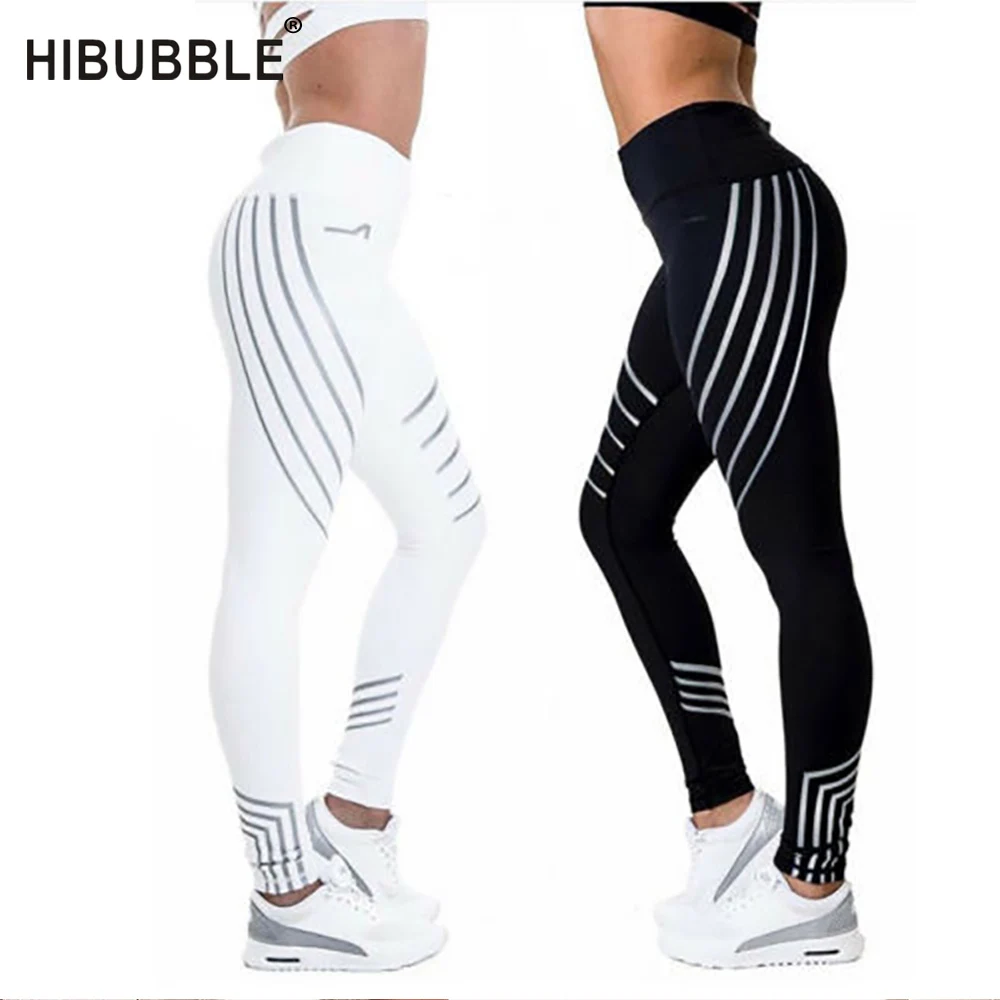 Hibubble Светящиеся в темноте спортивные брюки леггинсы для фитнеса женские