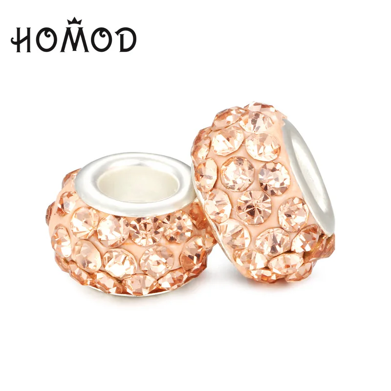 5 HOMOD модные 19 цветов DIY Стразы из смолы бусины Подходит для PandoraFits бренд подвески, браслеты, ожерелья Европейский ювелирные изделия - Окраска металла: 5