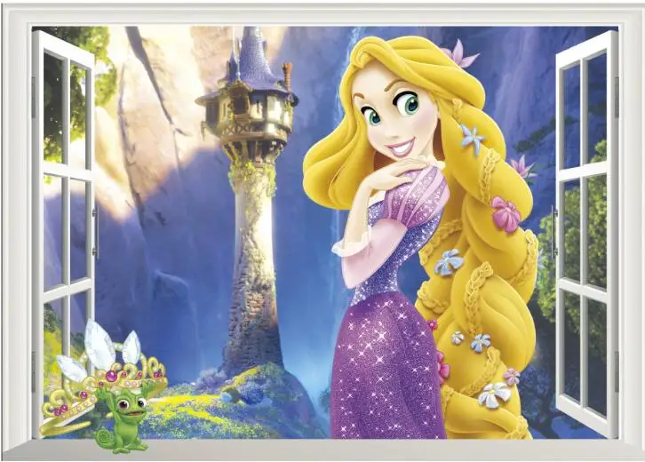 Многоцветный Disney Дети стикер Длинные Волосы Принцесса головоломка DIY Украшение для детской спальни наклейки для детсада мультфильм autocollant enfant - Цвет: Многоцветный