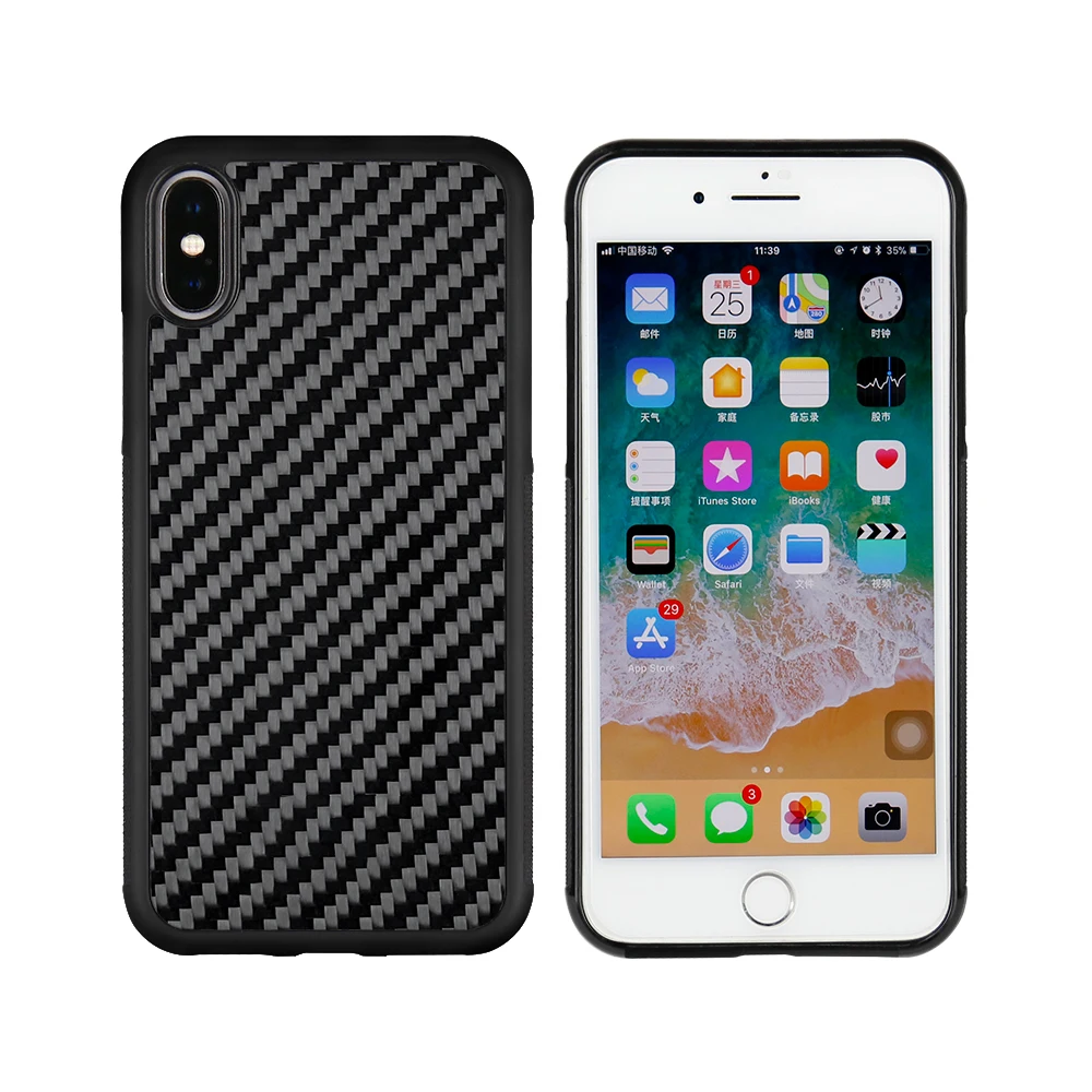 Mcase Роскошный деловой Противоскользящий чехол для iPhone X углеродный Ультратонкий