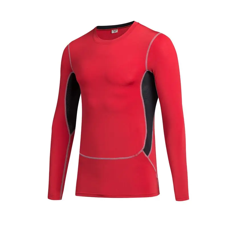 2017 New Compression Shirt Running Solid Color Long Sleeve Men Sport Shirts Gym Fitness T Mens Quickly Dry Yoga shirt | Спорт и