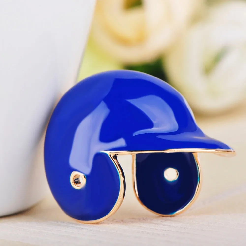 Blucome Vivid Red Baseball Cap Shape Brooches Gold Color Enamel Jewelry Boys Men Sportsman Hat Clothes Accessories Creative Pins | Украшения
