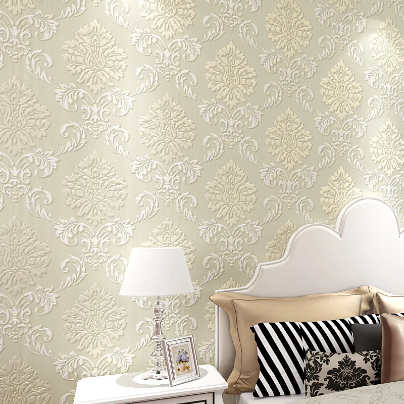 

beibehang 3D European Damascus non-woven wallpaper embossed stereo embossed wallpaper home furnishing wallpaper wholesale