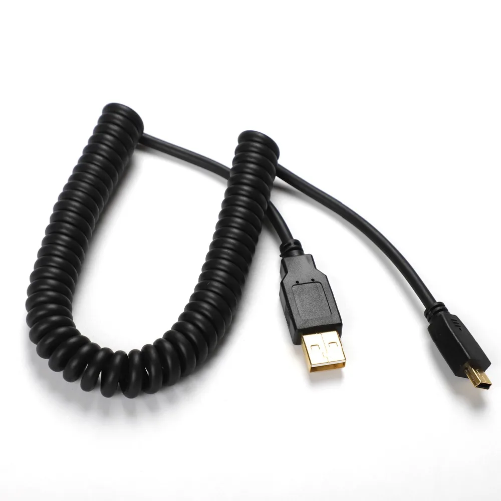 Mini USB 2 0 кабель прочный для передачи данных 1 5 метра Pin спиральный