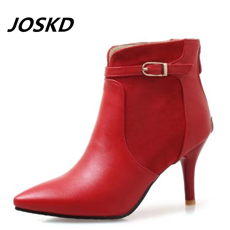 JOKSD новые ботильоны с острым носком на тонком высоком каблуке женские осенние