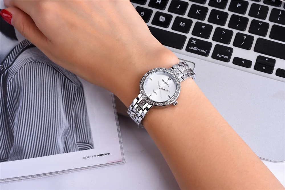 

Rebirth Women Watch Luxury Brand Fashion Casual Ladies Gold Watch Quartz Simple Clock Relogio Feminino Reloj Mujer Montre Femme