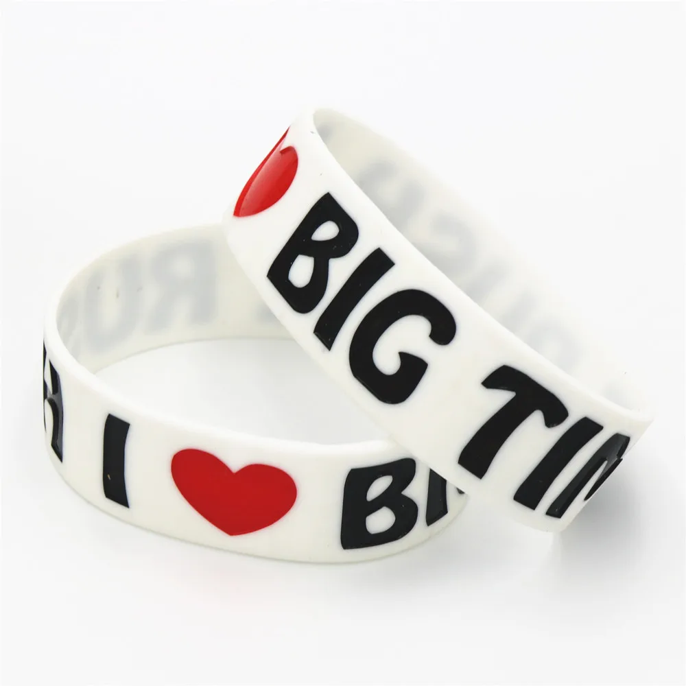 White 1 шт. модный силиконовый браслет I Love Big Time Rush для любителей музыки черные белые красные широкие силиконовые браслеты и браслеты ювелирные изделия SH143 - Окраска металла: White