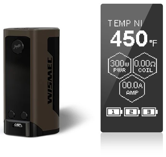 Оригинальные электронные сигареты Wismec Рел RX GEN3 поле Mod 300 W Vape Поддержка гном
