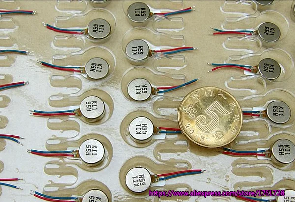 100pcs/lot 8*3.4mm DC motor 3.7V flat vibrating 3V-5V 8mm button ~ | Motor