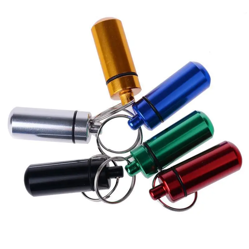 5 шт./компл. Водонепроницаемый таблетки коробка цепочка для ключей Алюминий