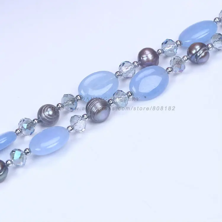 Жемчужное ожерелье Daking в форме настоящей картофеля с каменными бусинами колье