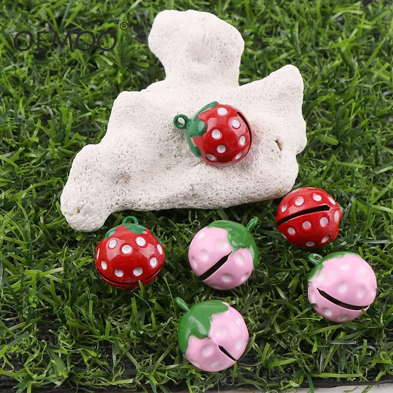 Милый мини-колокольчик в форме клубники 2 шт. 21 мм медный Колокольчик для