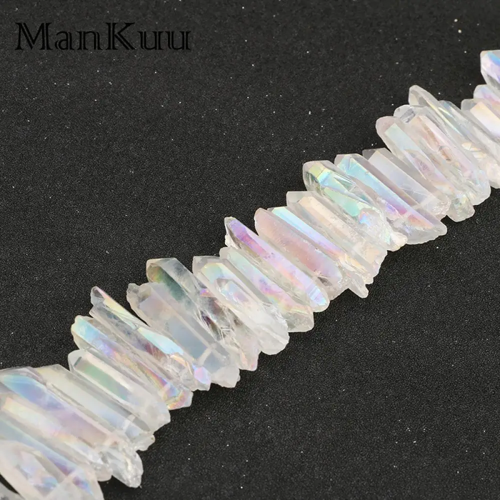 Mankuu White Clear Crystal Pendant Column Irregular Pillar Natural Healing Stone Pendants For DIY Jewelry Making | Украшения и