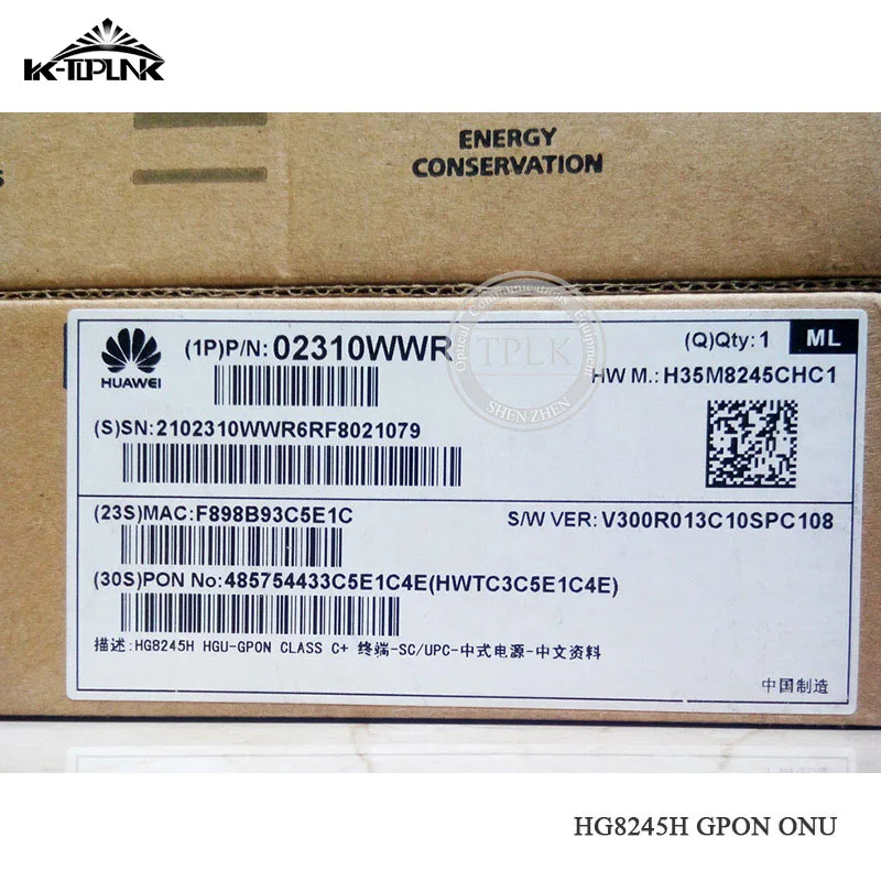 100% Оригинальный HG8245H ONT с 4GE + 2 порта Голос WIFI GPON OUN 2dbi английская прошивка Самая