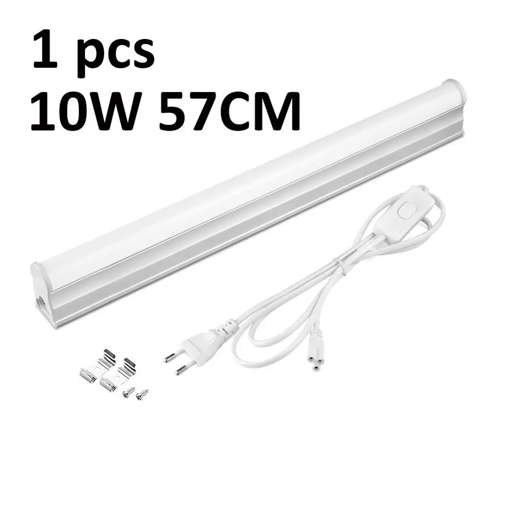 1 PCS 10W 1 комплект, светодиодный ламповый светильник, 220 В, T5, ламповая лампа, светодиодная лампа, leuchtstofflampe для стены, кухни, потолка - Испускаемый цвет: 1 PCS 10W