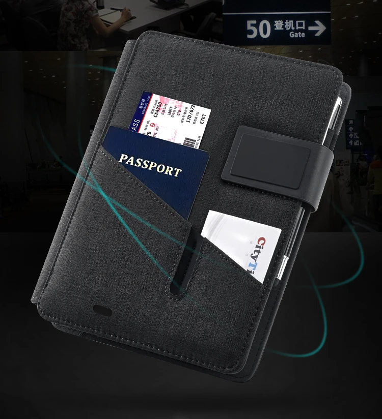 Multi Functional Notebook with 5000 mAh Power Bank Supplies Business Gift Office Supply Writing Pad A5 |