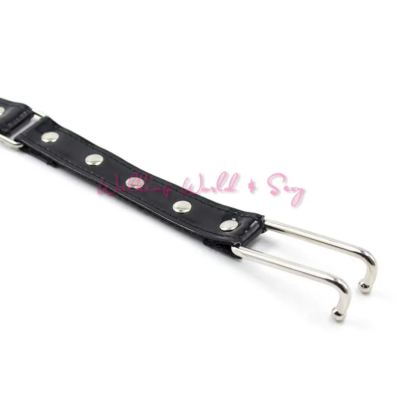 Крючок для носа из нержавеющей стали + кожаный секс ошейник Фетиш портупея головы