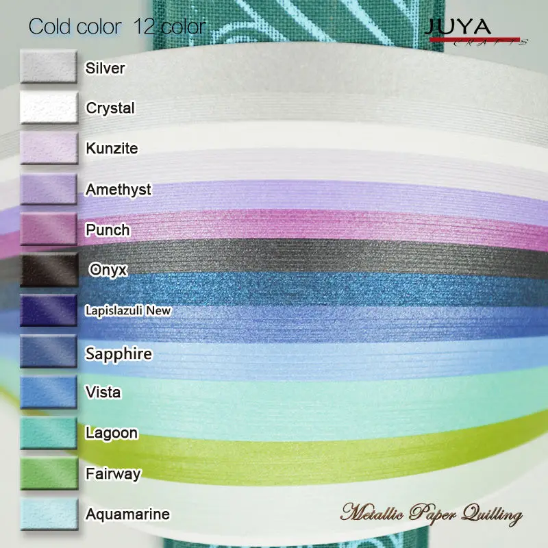 Juya Metallic Paper Quilling Set - 24 Mixed Colors, Available in 2/3/5/7/10mm Widths image 2
