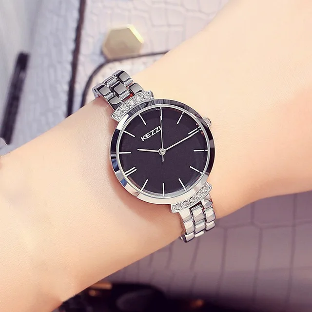 black watch 2 KEZZI, роскошные брендовые часы, женские, водонепроницаемые, нержавеющая сталь, кварцевые часы, римские весы, мульти режущие поверхности, зеркальные часы-браслет - Цвет: black watch 2