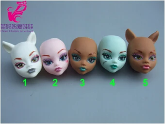 Mixed 5 models 5 шт./лот пластиковый парик Diy голова Практика Макияж DIY куклы головы для куклы Monster high - Цвет: Mixed 5 models
