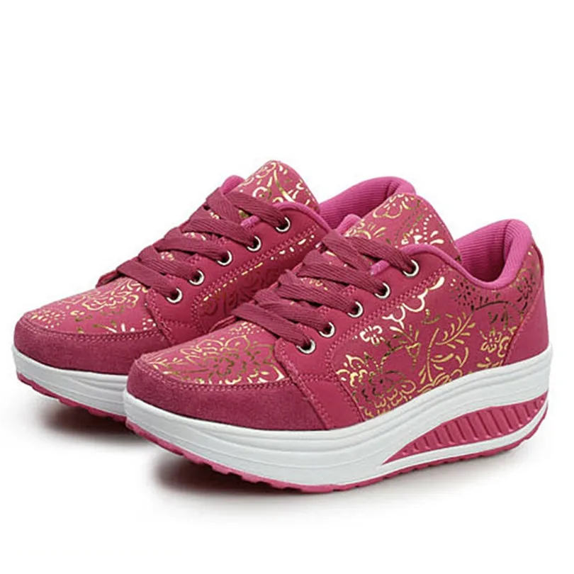 LIN KING/женская повседневная обувь на шнуровке Обувь танкетке для девочек Дышащая