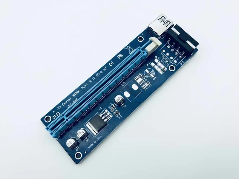 PCI Express USB Riser Mining Card E 1X to 16X Extender SATA 15 Pin 4 IDE источник питания для шахтерской машины| |