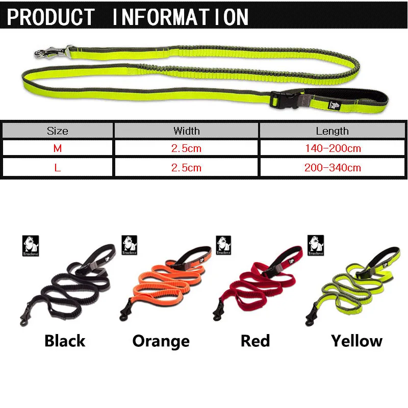 Running Bungee Dog Leash Hands free leash for dog Adjustable Nylon Elastic Retractable Lead dogs Jogging Walking Red | Дом и сад