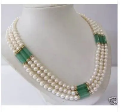

Ожерелье из натурального пресноводного жемчуга 7-8 мм и зеленого нефрита